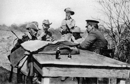 Der 1. Weltkrieg in den Kolonien: Oberstleutnant Francke und General Botha bei der bergabe von Deutsch-Sdwestafrika
