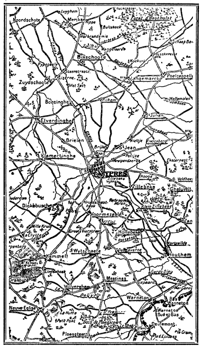 Karte zum 1. Weltkrieg: Flandern
